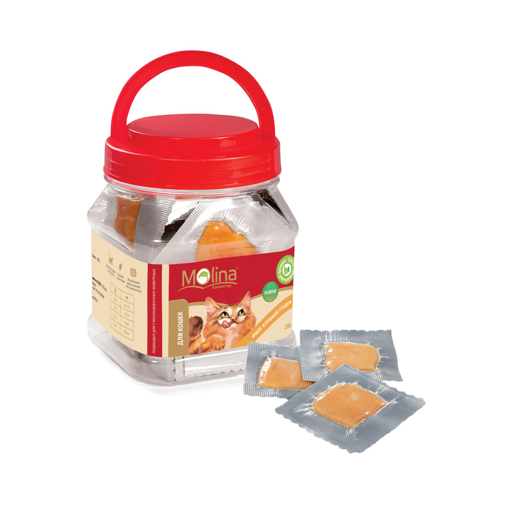 ПР0058737 Лакомство для кошек Филе куриной грудки 200г Molina 