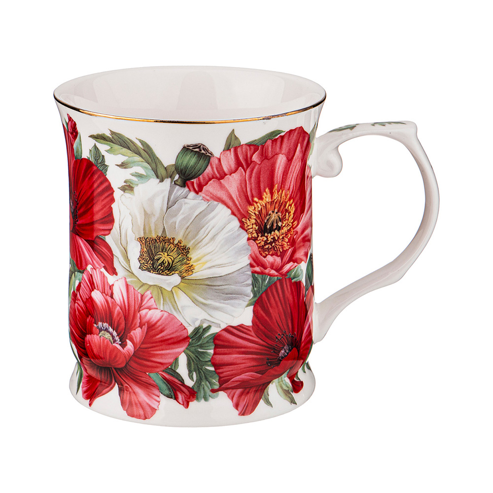 104-764 Посуда фарфоровая Маки кружка 2 420 мл Lefard 