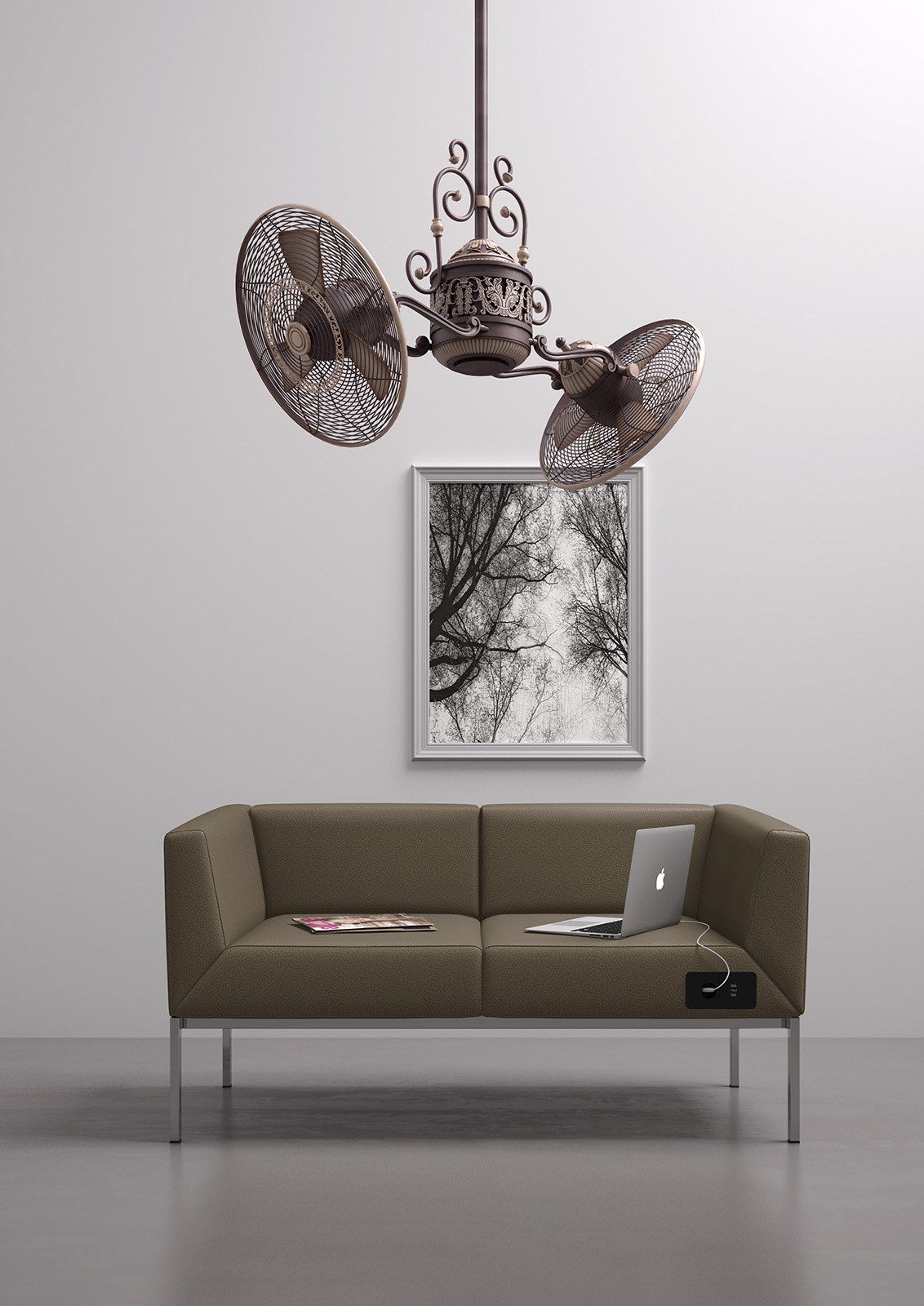 2-местный кожаный пожаробезопасный диван с USB-разъемом Leyform ARCH-00078925 - Вид №2