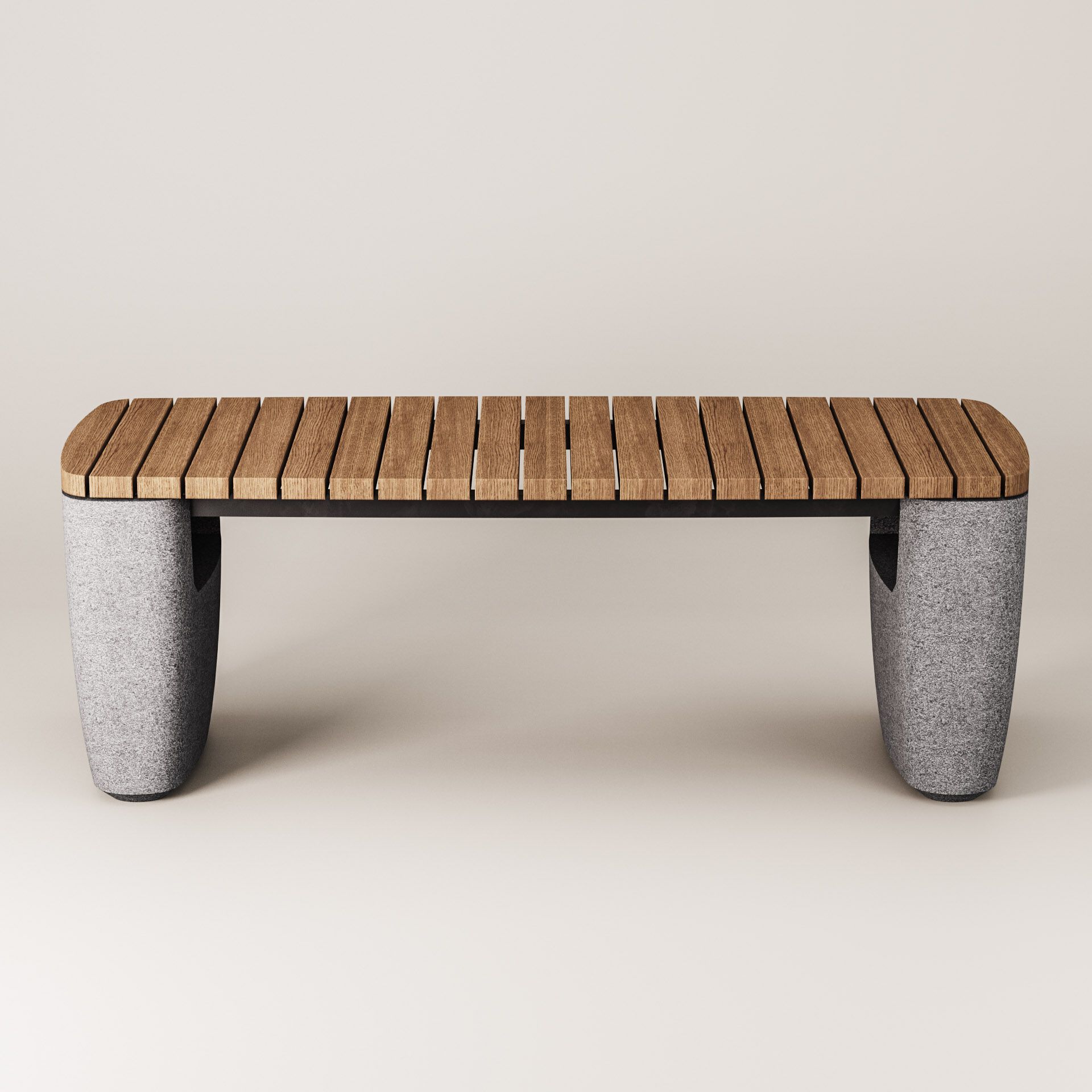 Прямоугольный стол для общественных мест из бетона и дерева Kremen ARCH-00055578 - Вид №5