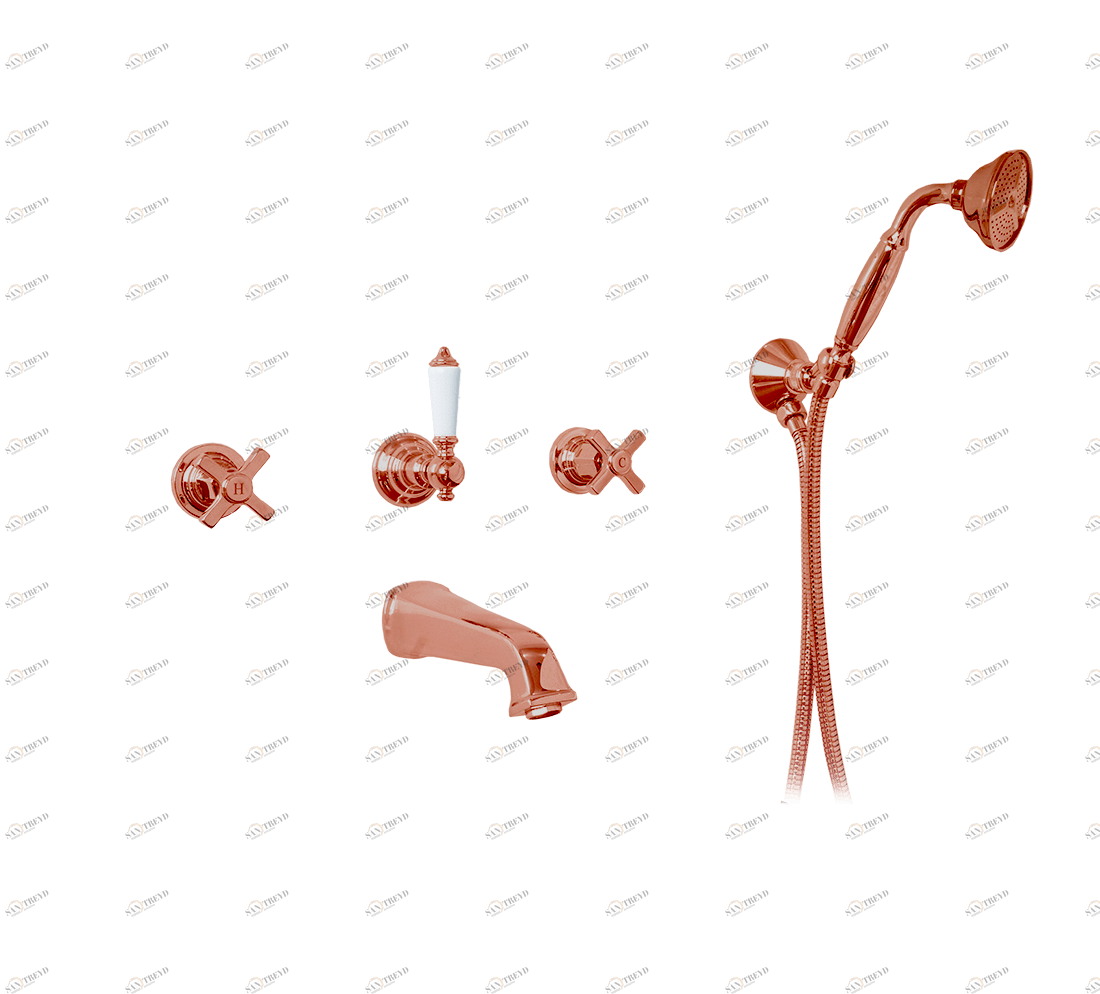 Gentry Home Смеситель для раковины на 3 отверстия Chopin Metal Медь GH100193 