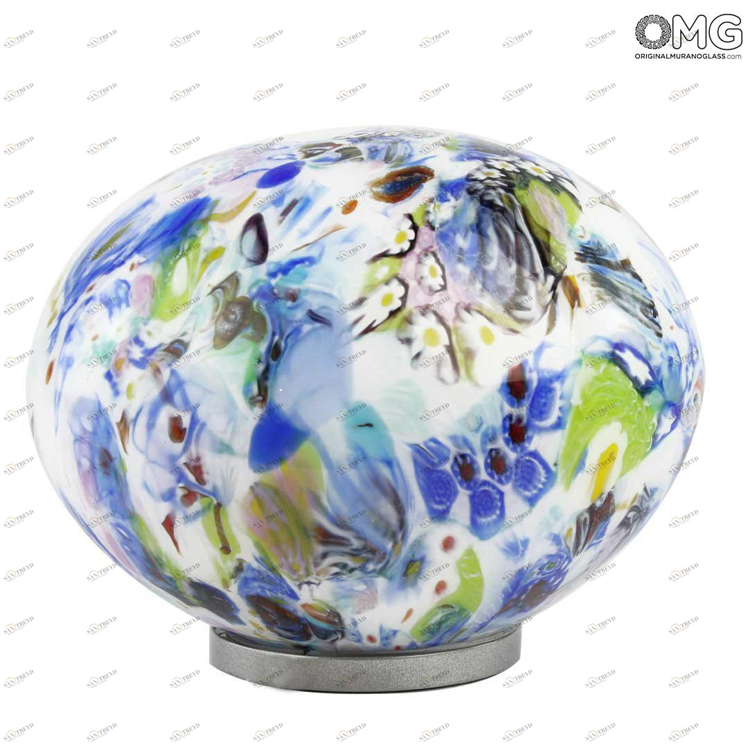 3946 ORIGINALMURANOGLASS Настольная лампа Синий камень из муранского стекла - OMG 16 см 