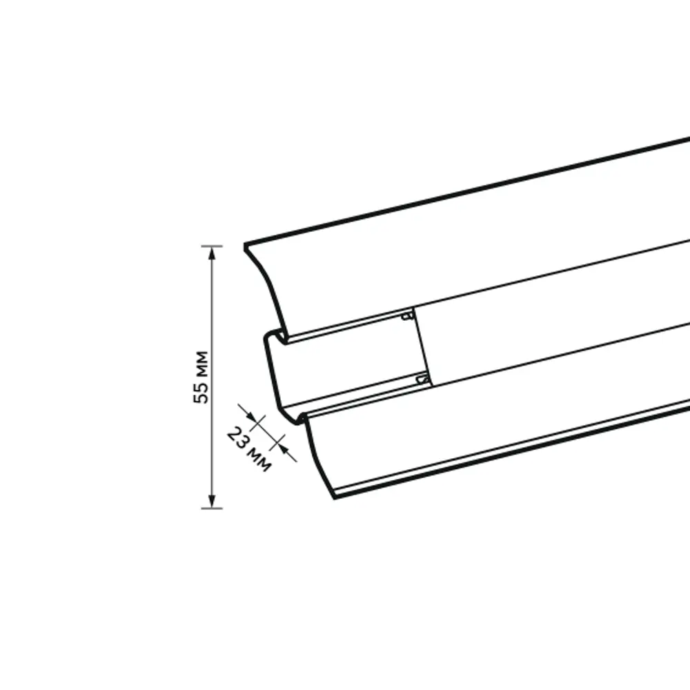 ARTENS Плинтус напольный ПВХ с кабель-каналом 5.5 см белый 83410217 STLM-0041054 - Вид №5
