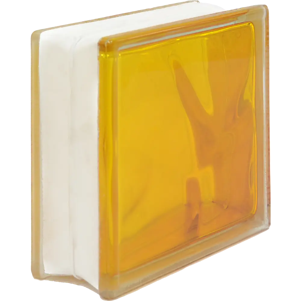 Стеклоблок Волна цвет ярко-медовый полуматовый 13940122 STLM-2038209 VITRABLOCK  - Вид №1