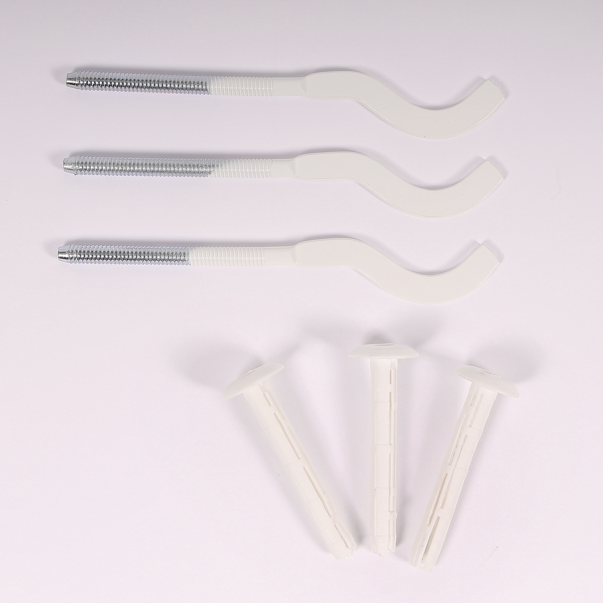 Комплект для подключения радиатора с плоскими штырьевыми кронштейнами (3 шт) с силиконовой прокладкой Tiemme 1"х1/2" RAL9010 TORIDO TK12S1C3 - Вид №4