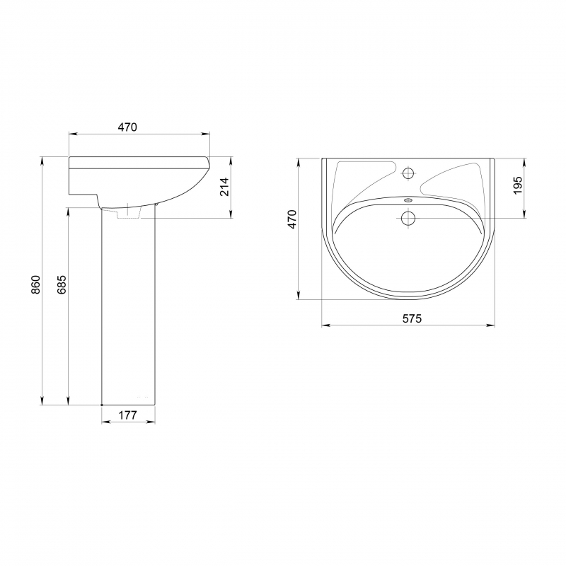 1.3111.8.S00.11B.0 Пьедестал для раковины прямоугольная SANTERI  - Вид №1