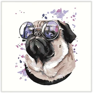 Картина на холсте Мопс 30x30 см