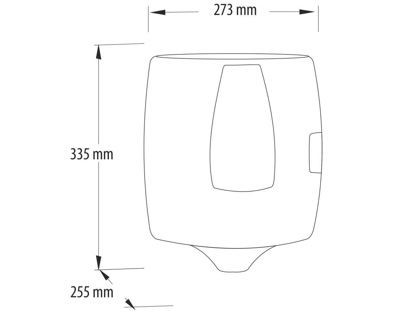 CEC701 Контейнер для сложенных бумажных полотенец ONE CENTER PULL, пластик АБС, черный Merida  - Вид №3