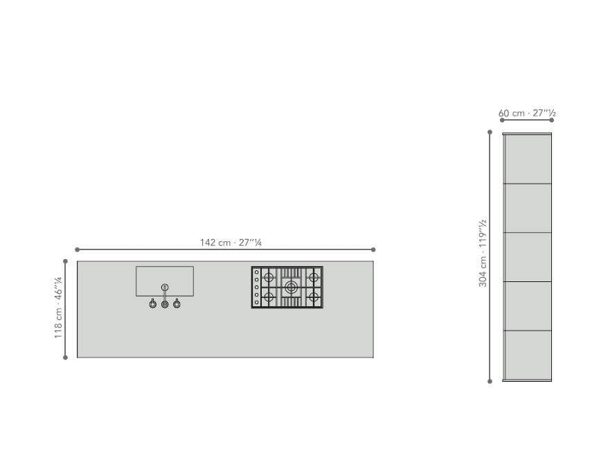 Кухня из нержавеющей стали с островом TM Italia Cucine G180 ARCH-00069511 - Вид №3