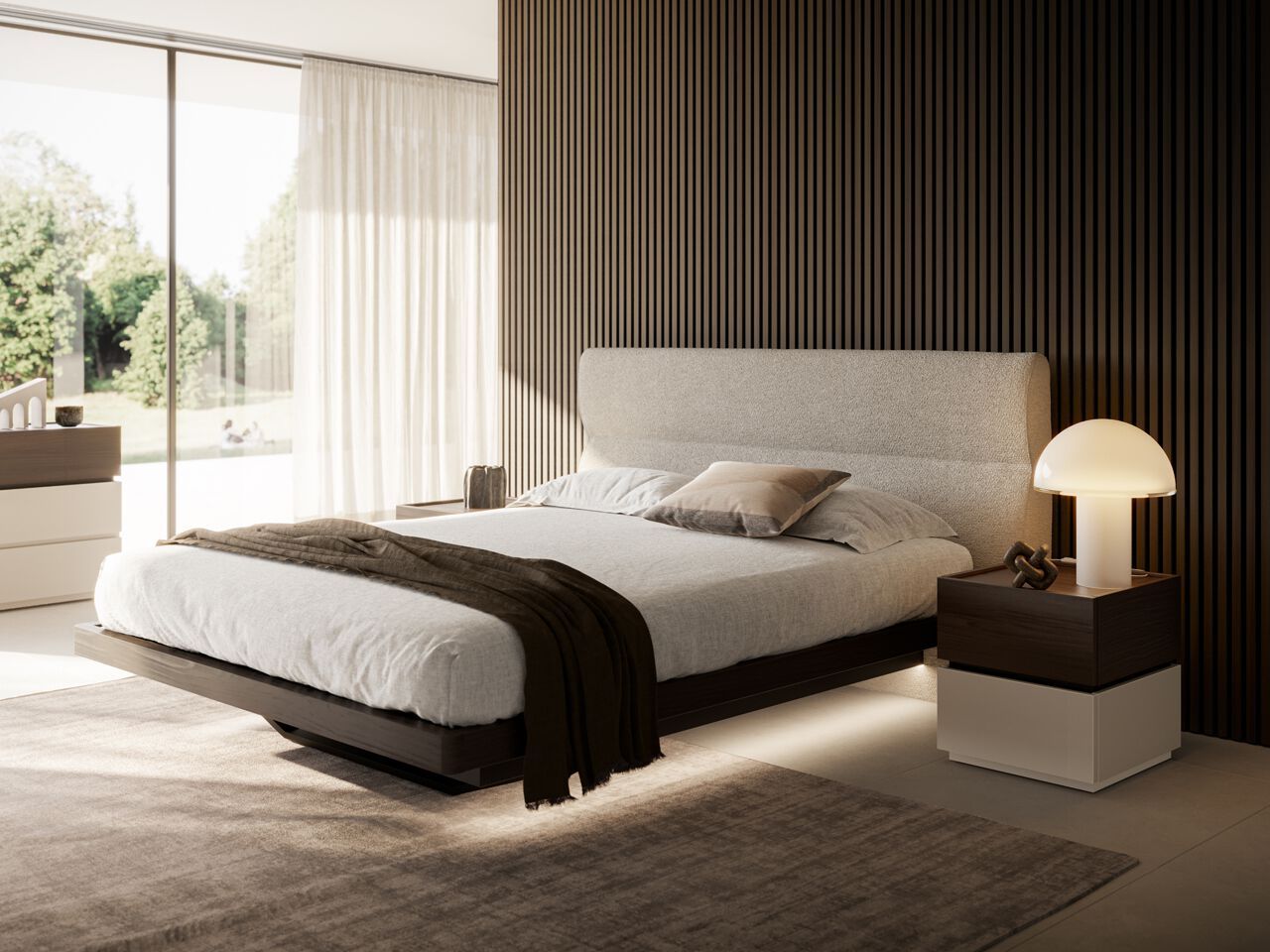 Деревянная двуспальная кровать с мягким изголовьем Santalucia Mobili ZONDA ARCH-00134815 - Вид №1