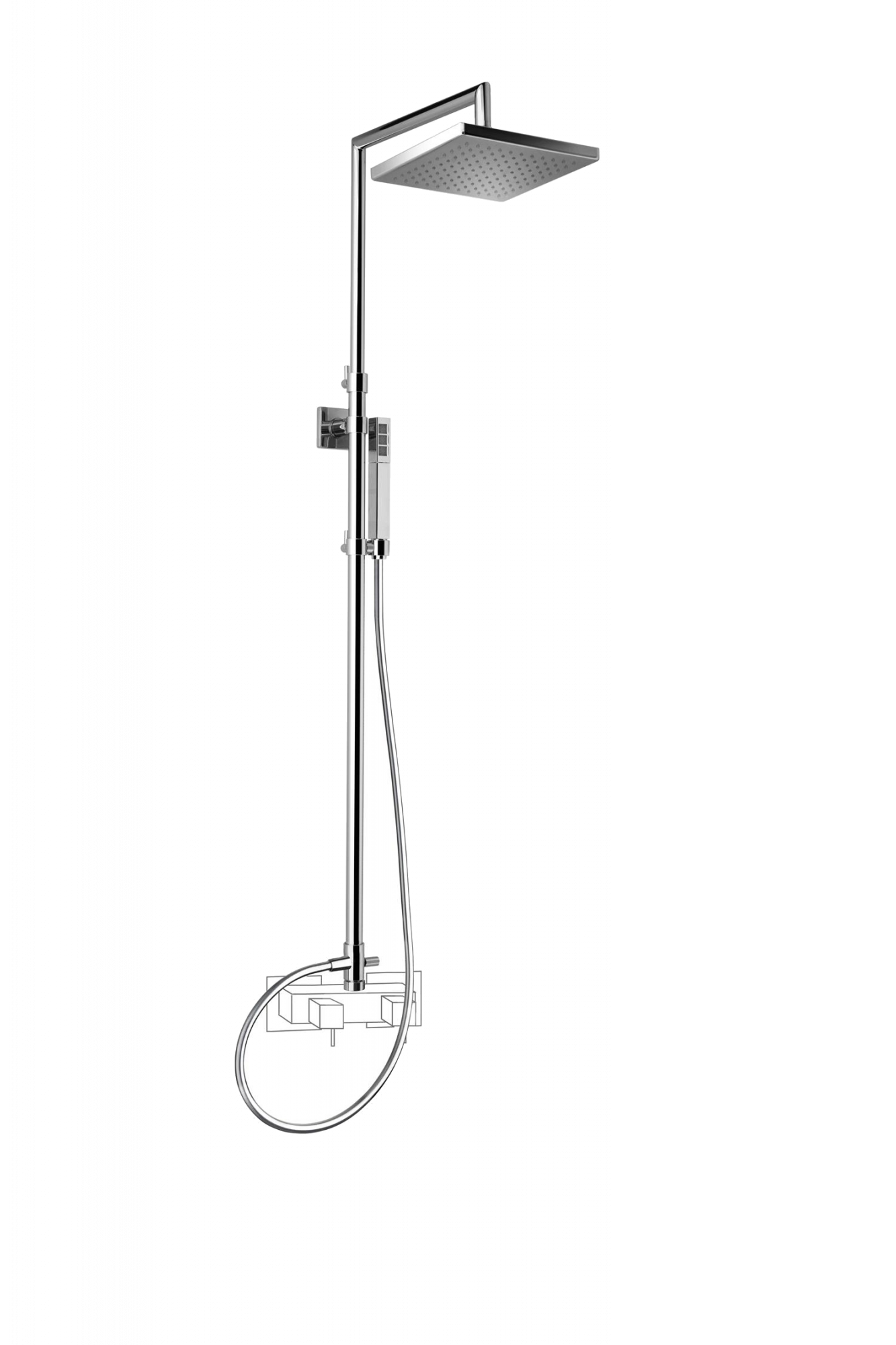30472-CR CARIMALI Угловое телескопическое соединение 3/4 ", душевая лейка MySlim 