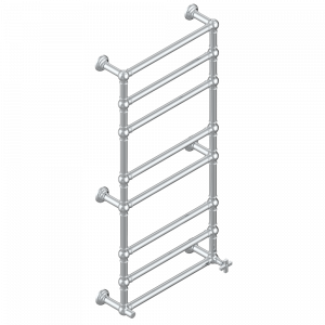 U9A-TWT8H1 Полотенцесушитель Традиционный, 8 перекладин, 625 мм x 1325 мм, водяной, с 1 декоративной крестовой рукояткой Thg-paris West Coast с металлическими ручками-крестиками Хром