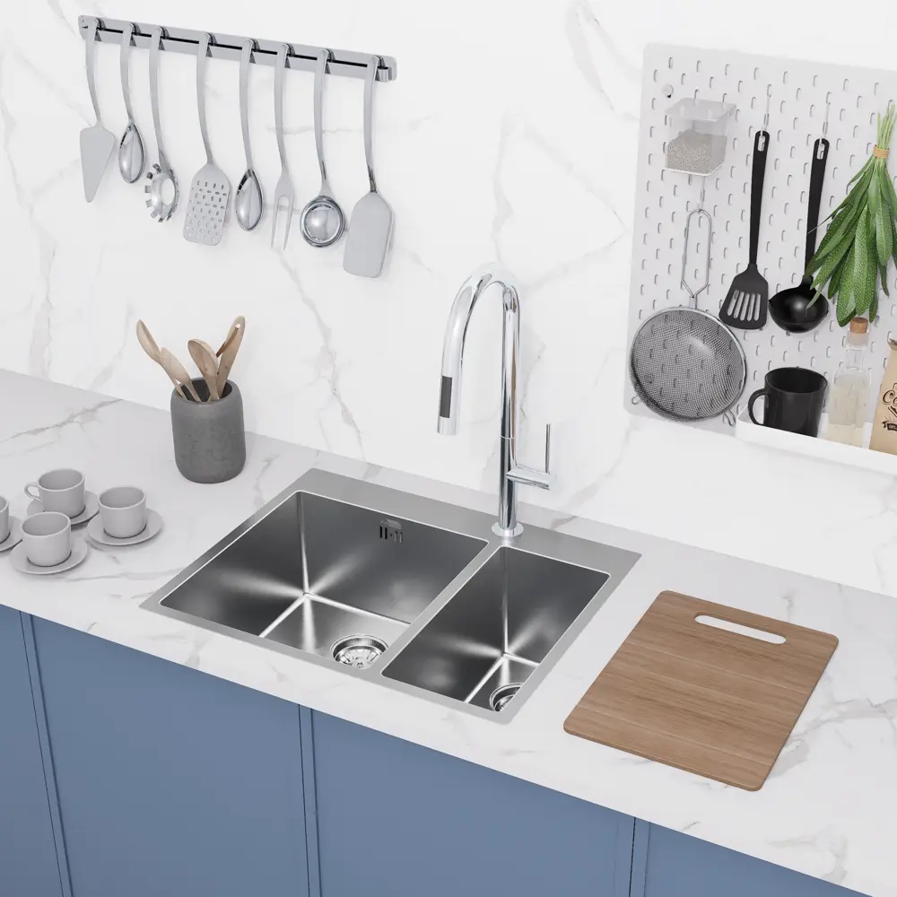 МОЙКА КУХ 2Ч 60X48Г20 САТ МЕТ KONSENSA STLM-2045346 - Вид №10