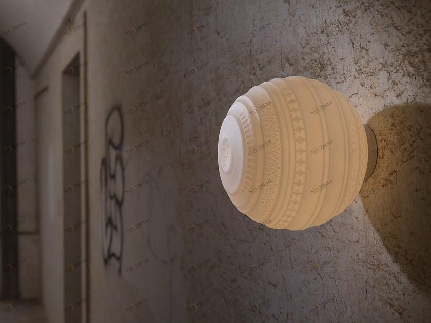 Karman Настенный светильник / потолочный светильник из сатинированного стекла Braille sun-id-1344696