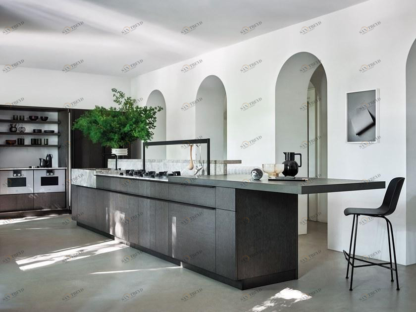 Cesar Кухня из дуба и мрамора с островом Intarsio sun-id-1382844