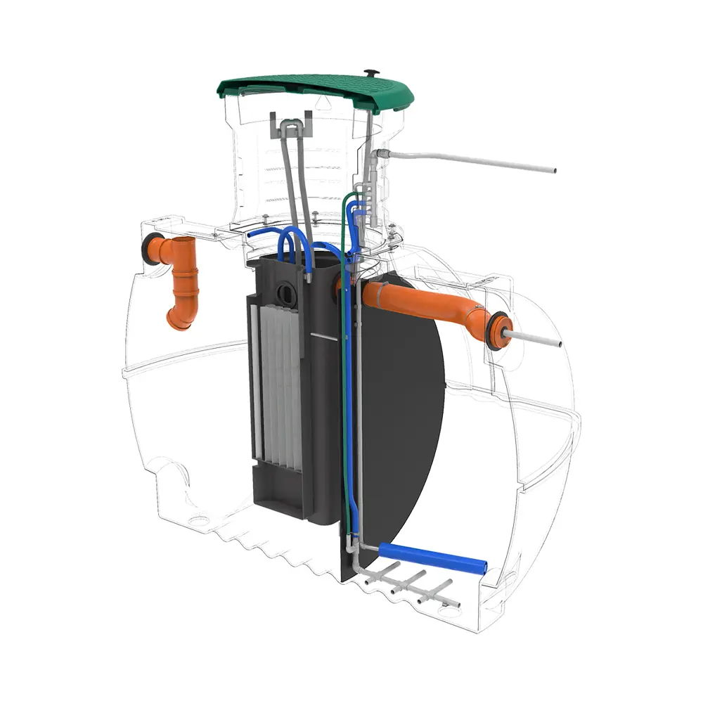 Станция биологической очистки четрыхкамерная Rostok Ground 8 Pro 3500 литров 1600 л/сутки STLM-2121561 - Вид №18