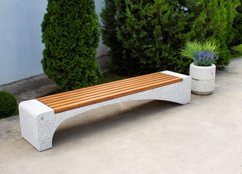 ENCHO ENCHEV - ETE Скамейка из бетона и бамбука без спинки  233  - Вид №6