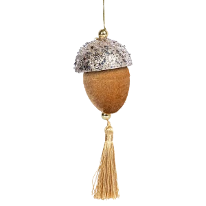 89368975 Украшение декоративное подвесное Желудь 19x6.5 см золотистый STLM-1336792