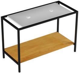 STP 120 03 Мебель для подвешивания и подставки Azzurra ceramica Основание из окрашенного металла в комплекте с индивидуальной полкой с 2 ​​отверстиями и деревянной крышкой со встроенной вешалкой для полотенец HANG&STAND