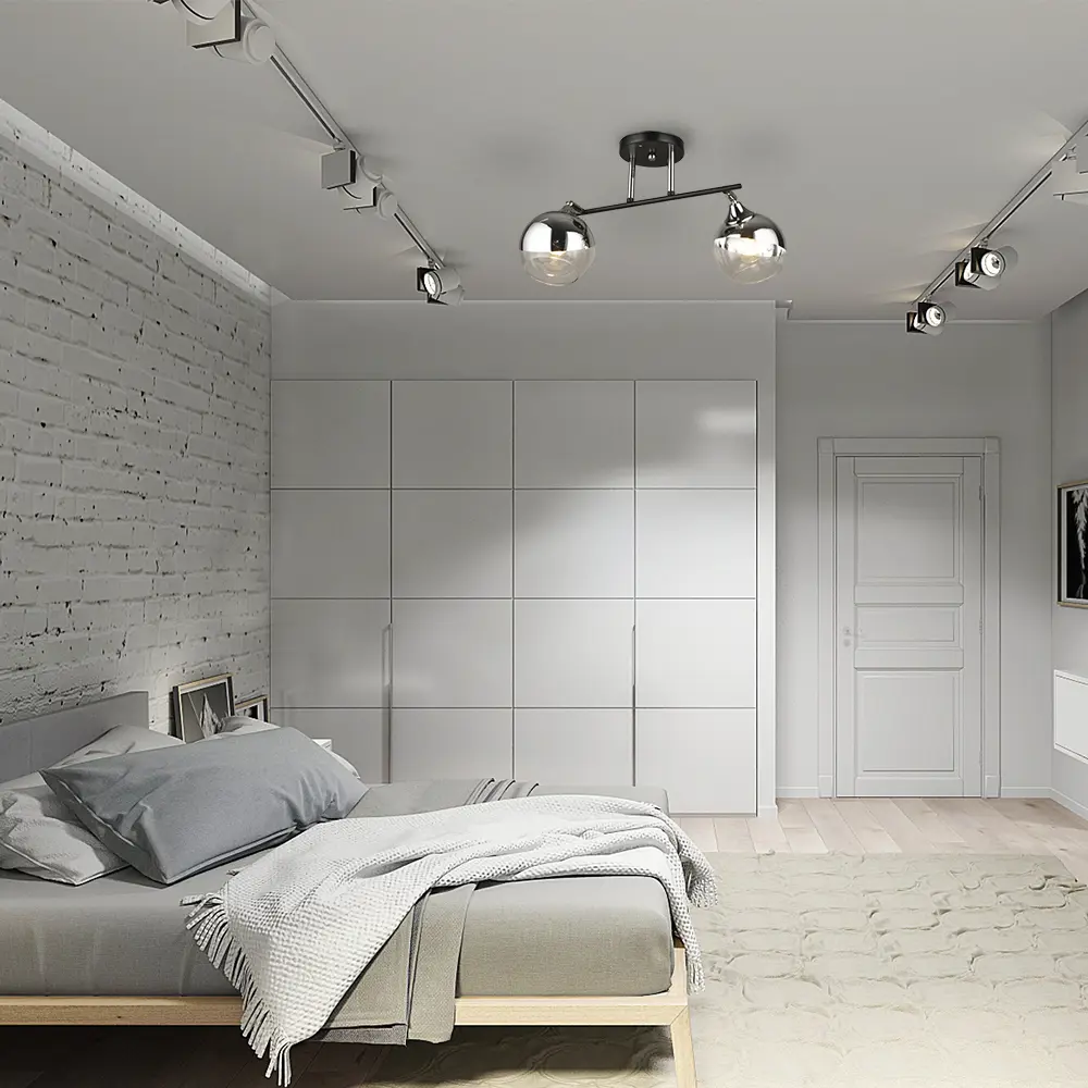 Люстра потолочная Присси 2 лампы, 6 м², цвет чёрный/хром СЕМЬ ОГНЕЙ STLM-2105727 - Вид №4