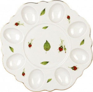 10621589 Мануфактуры Гарднеръ в Вербилках Блюдо  для яиц "Бутоны раскидные" Фарфор, Керамика