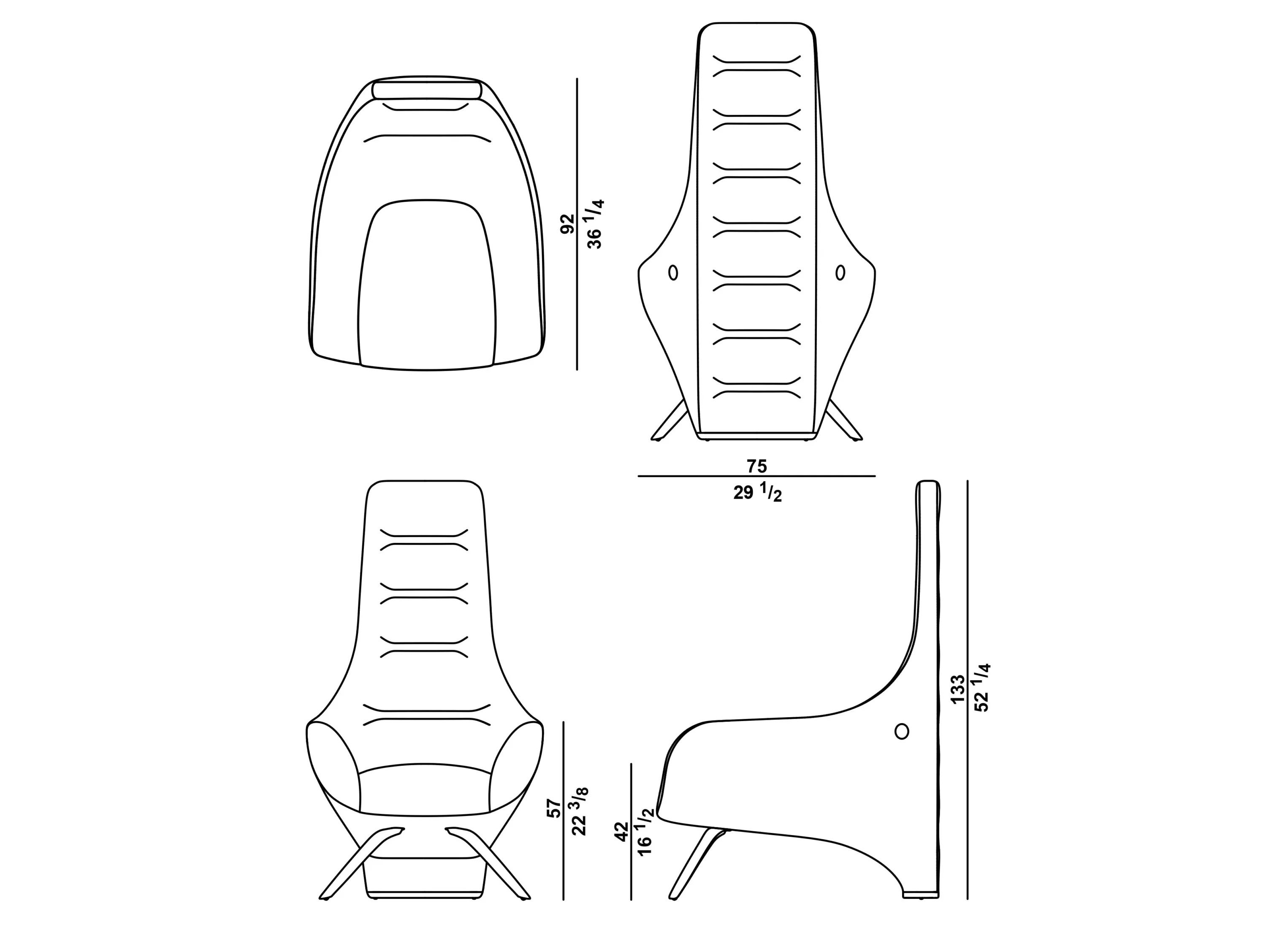 Кожаное кресло с высокой спинкой 29 MILANO Sky High ARCH-00058060 - Вид №9