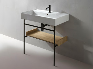 Стальная консоль для умывальника с держателем для полотенец