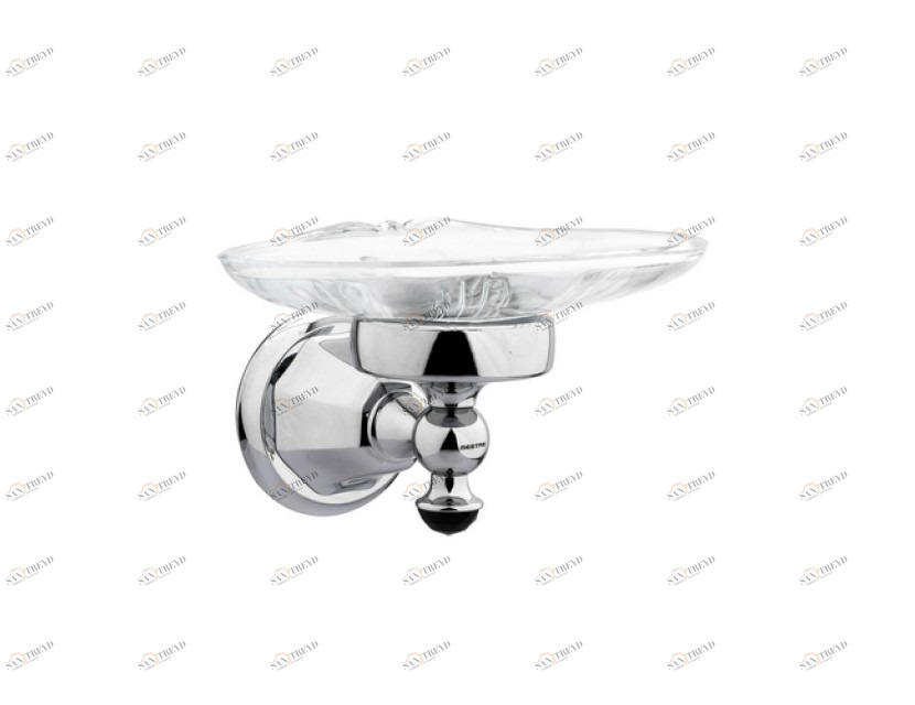 038278.N00.50 Подставка для мыльницы с черным кристаллом сваровски Яркий хром Mestre Indica