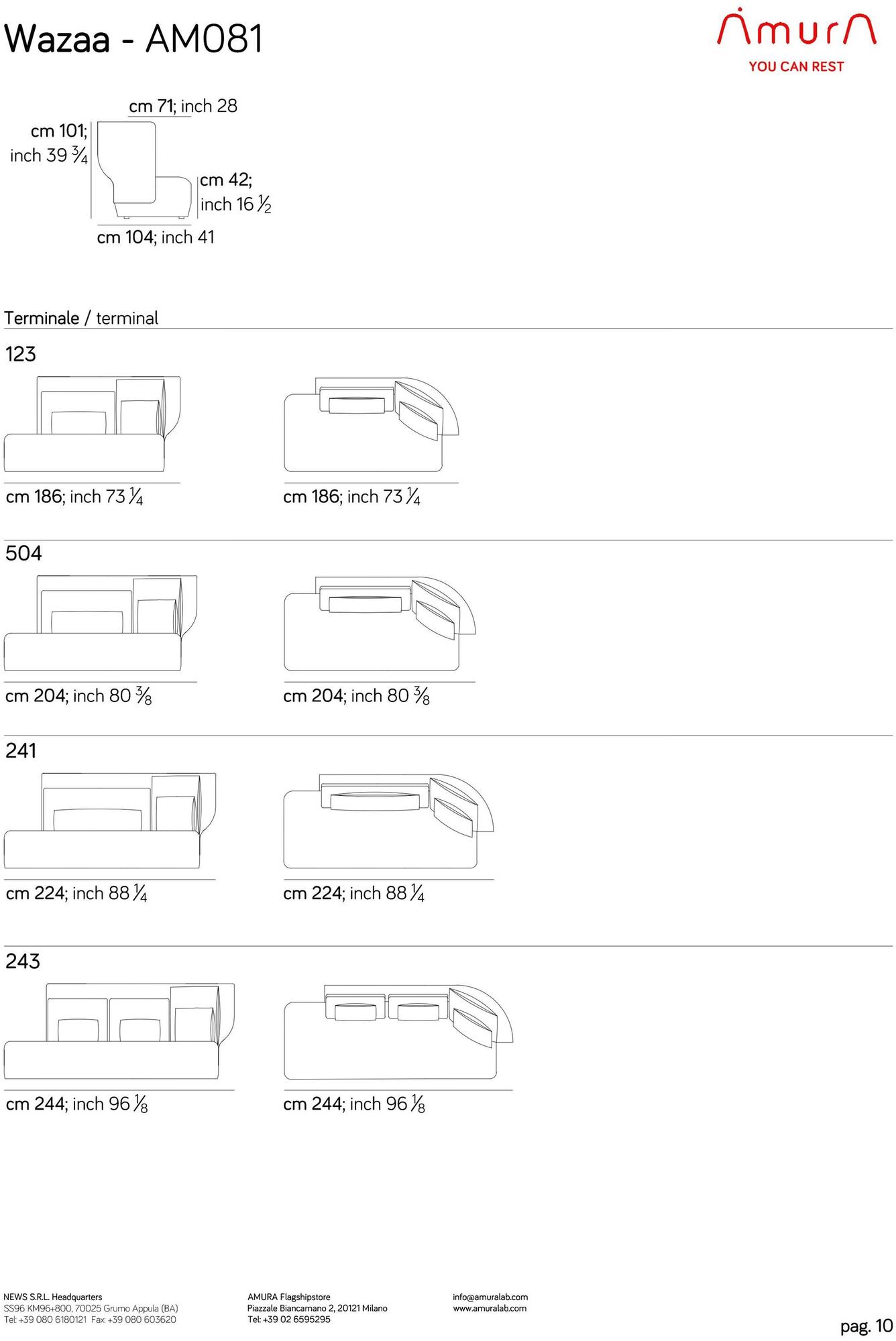 AMURA 2-х местный диван с высокой спинкой Wazaa Am081.020 - Вид №14
