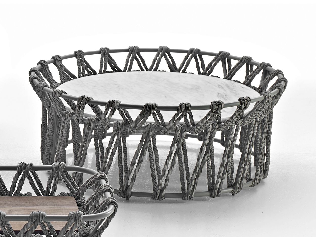 Прямоугольный журнальный столик из мрамора и полиэтиленовых волокон B&B Italia Outdoor Butterfly ARCH-00091547