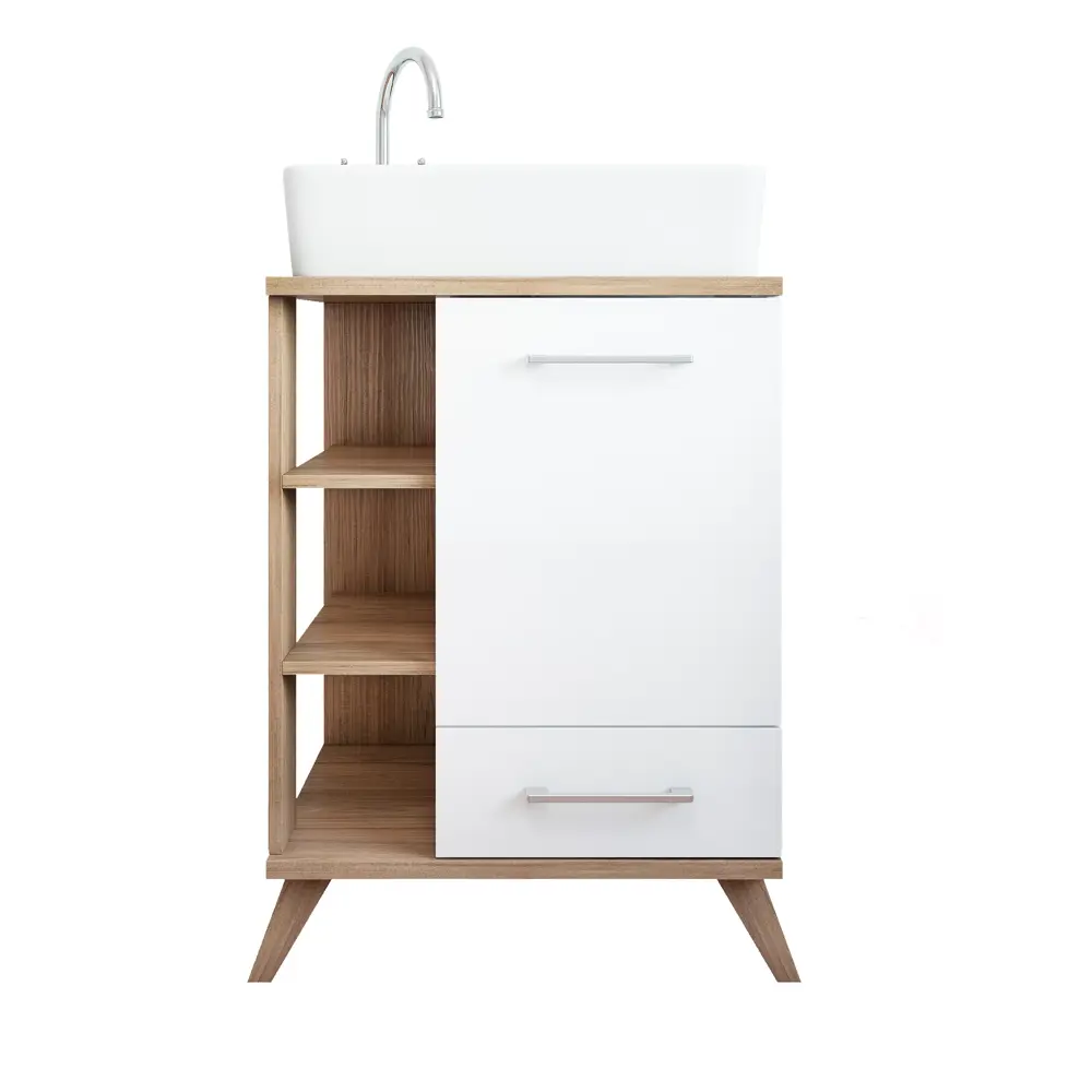 Тумба под раковину напольная Sanflor Стокгольм 60 см цвет белый STLM-2195508 - Вид №4