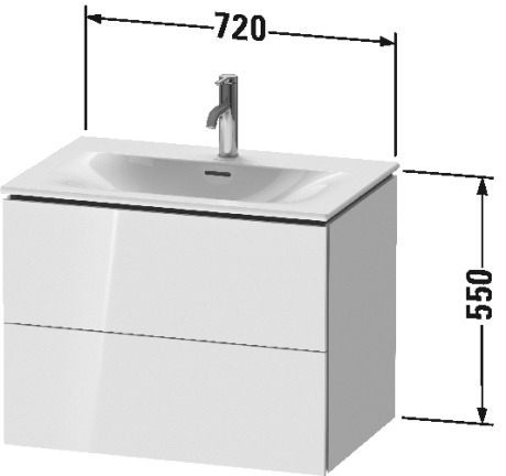 LC630604040 L-Cube Тумбочка подвесная Черный глянцевый лак Duravit - Вид №1