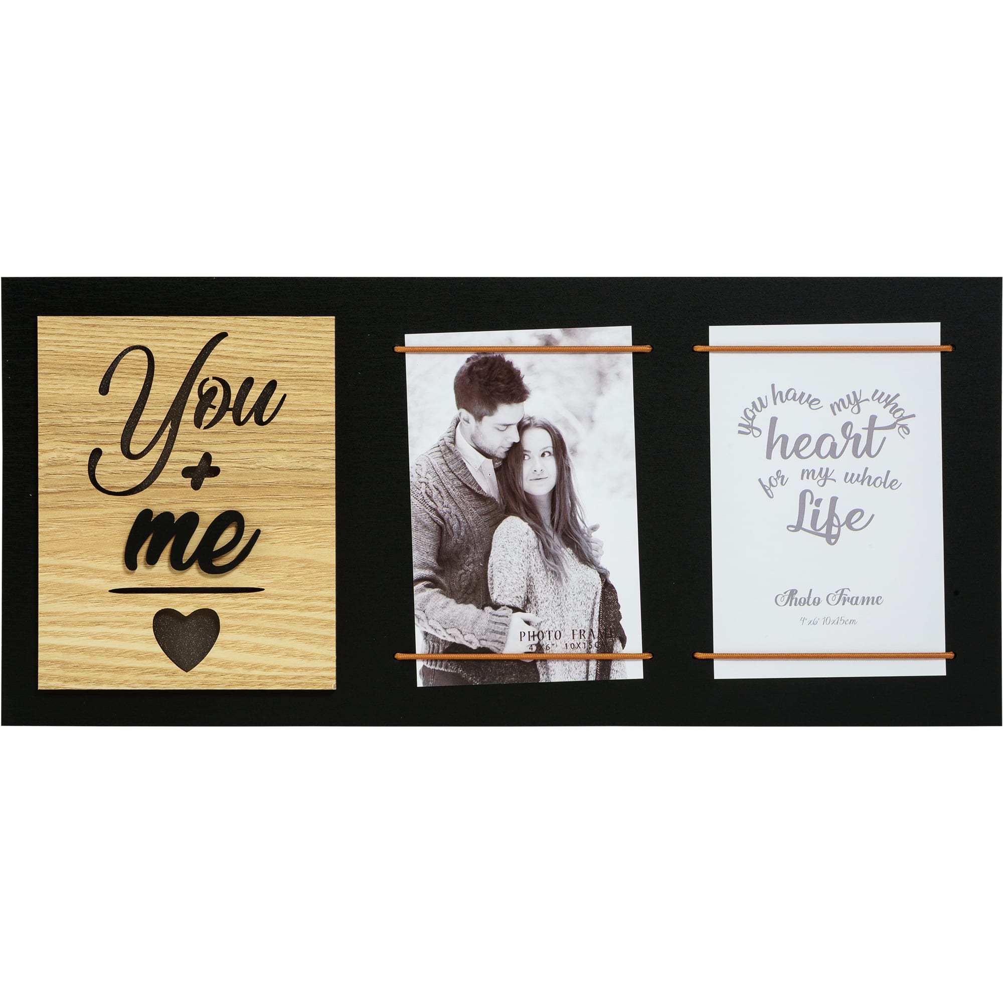 82550648 Рамка для 2-ух фотографий с подсветкой « You and Me» 10x15 см, цвет чёрный Santreyd  - Вид №1