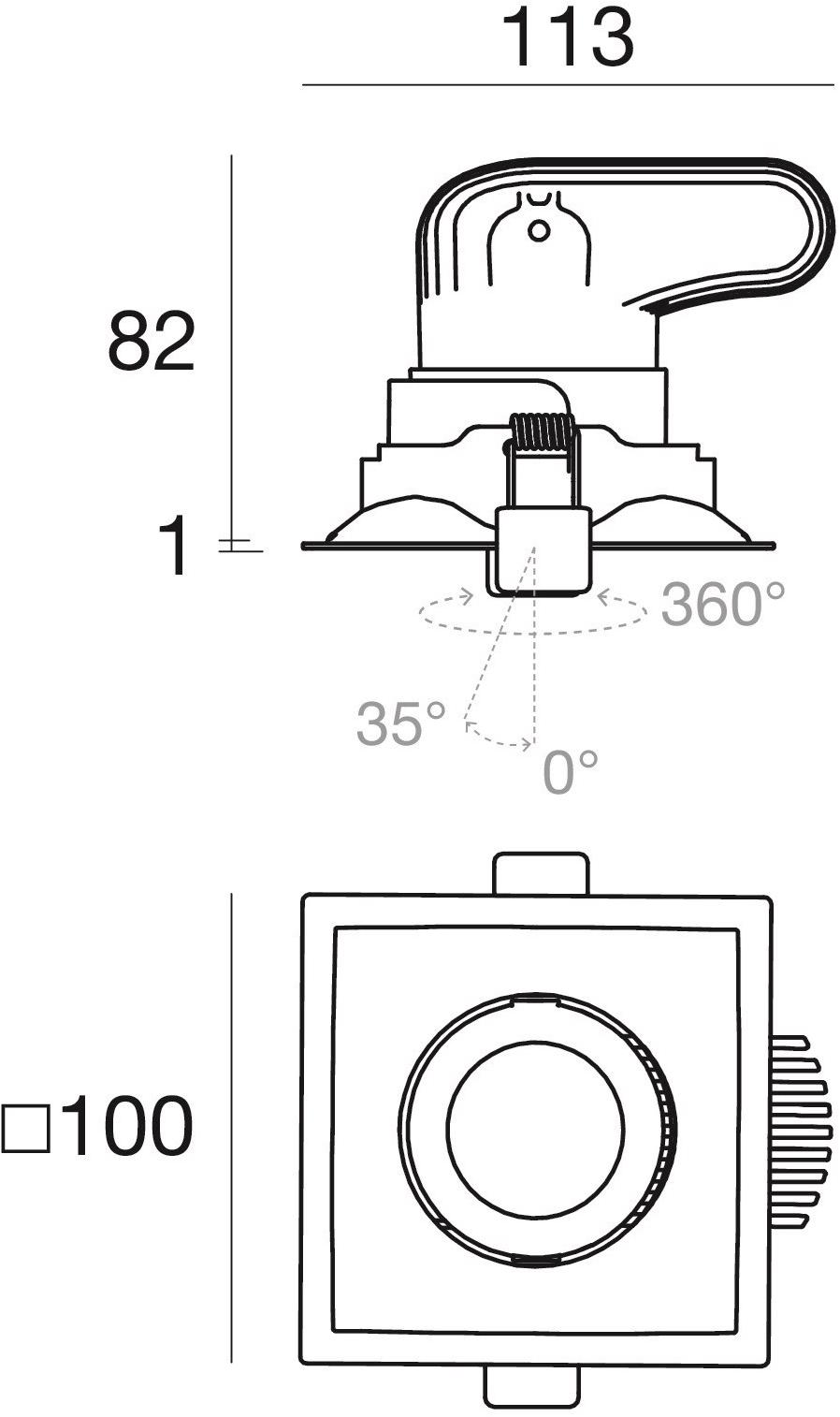 Linea Light Group Регулируемый встраиваемый светодиодный светильник из алюминия sun-id-1475069 - Вид №2