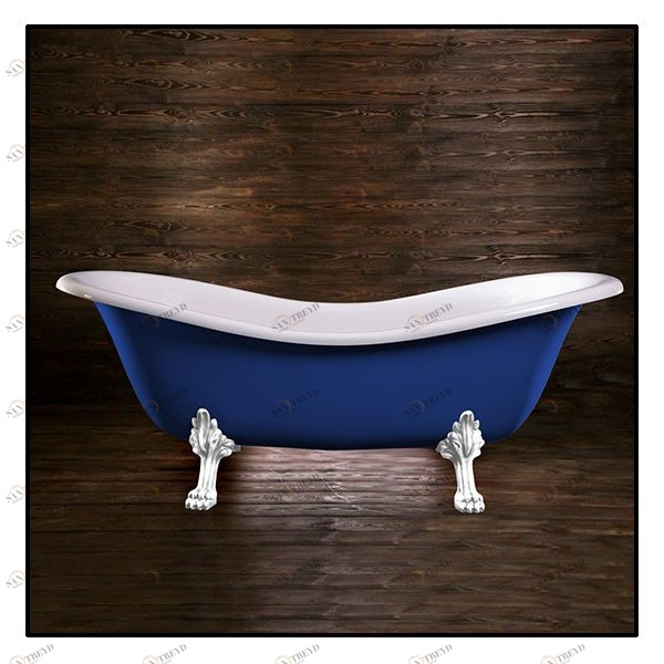 Ванна Akcjum Cleopatra WR-05-01-Kb-C овальная синяя с белыми ножками WR0501KBC