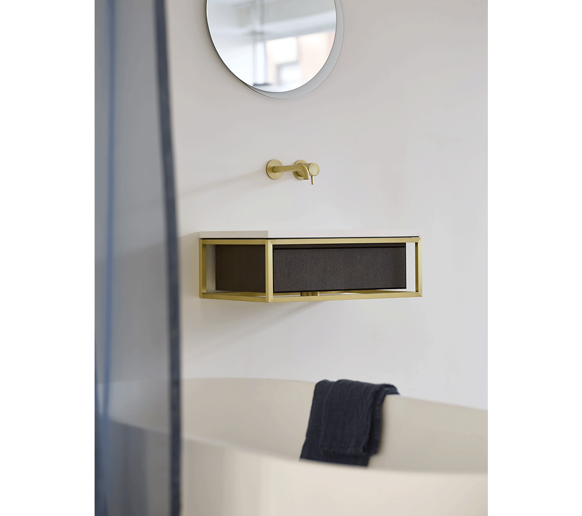 gs1ot-ss-ds Подвесная раковина настенная прямоугольная Ex.T Frame бронзовая - Вид №2