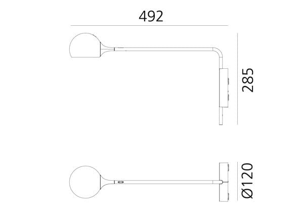 Регулируемая металлическая настенная лампа Artemide Ixa ARCH-00022691 - Вид №12