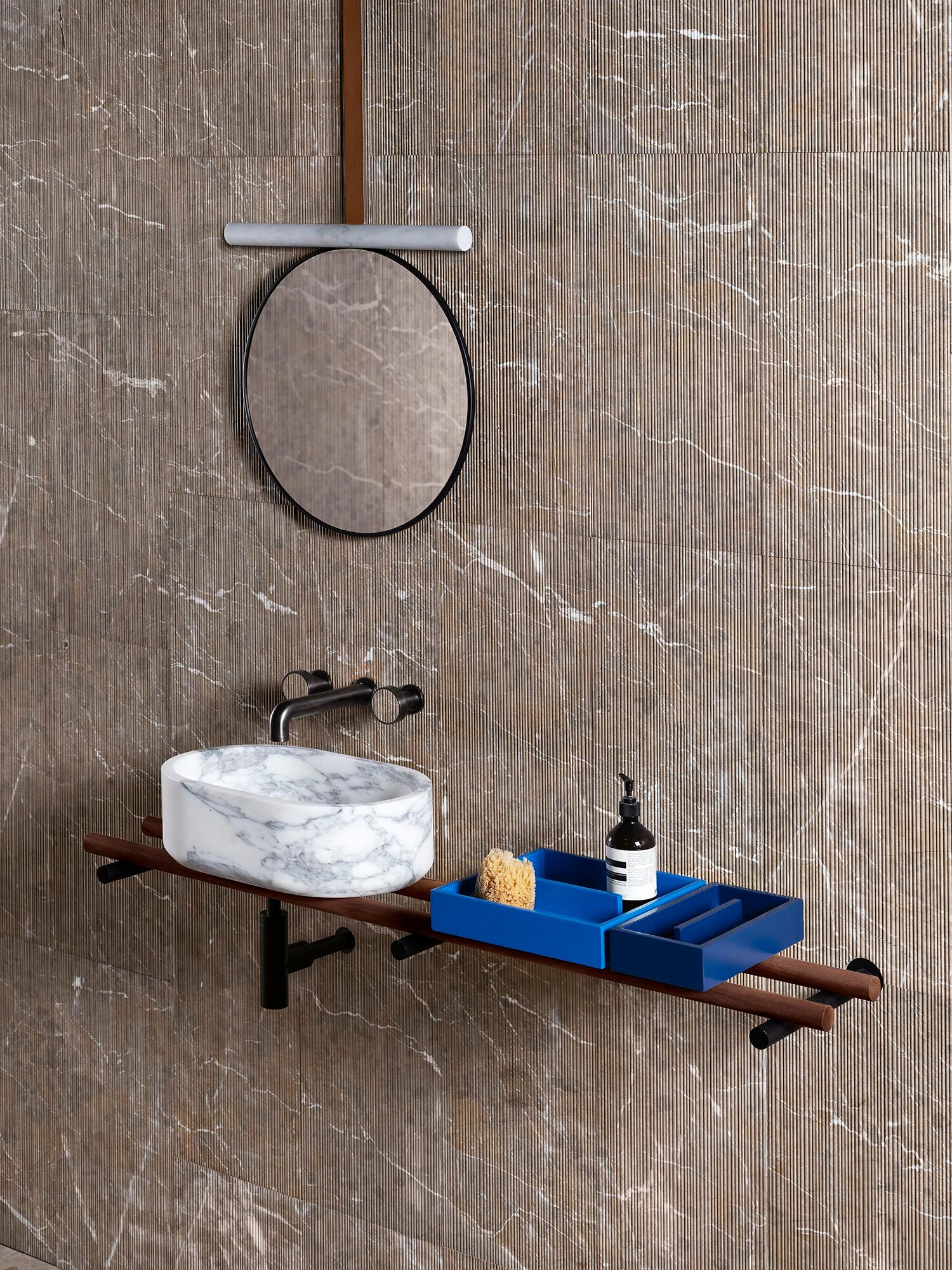 Настенное круглое зеркало с рамкой LUCE DI CARRARA Tube ARCH-00150878 - Вид №1