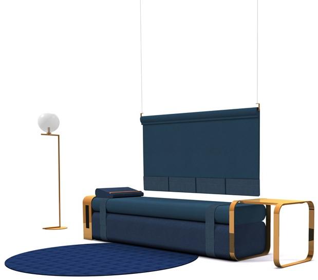 Marine Peyre Editions Мягкая скамья из ткани Gabriel® sun-id-1436272 - Вид №2