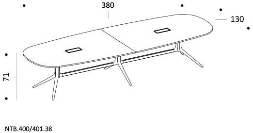 ICF Прямоугольный стол для совещаний, регулируемый по высоте, с системой управления кабелями Notable sun-id-1370700 - Вид №16