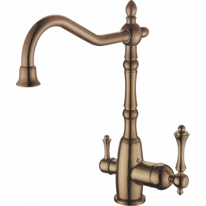 GZ 77022D Смеситель для кухни с подключением к фильтру с питьевой водой Ganzer Бронза.﻿