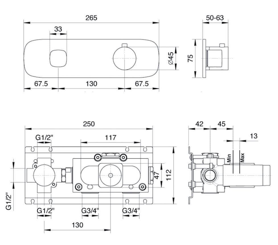 Смеситель для душа с ручным душем Fantini Rubinetti Lamè ARCH-00039127 - Вид №3