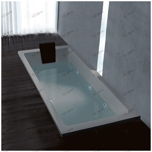 Ванна Gruppo treesse Quadra 170 V072B-SX-SE серая с гидромассажем и дезинфекцией прямоугольная встроенная левая STXV072BSXSE