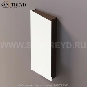 Agape 026 Шкаф с наклонной двухсторонней зеркальной дверью в коробе из фанеры под коричневый дуб левосторонний AMOB026SXRU