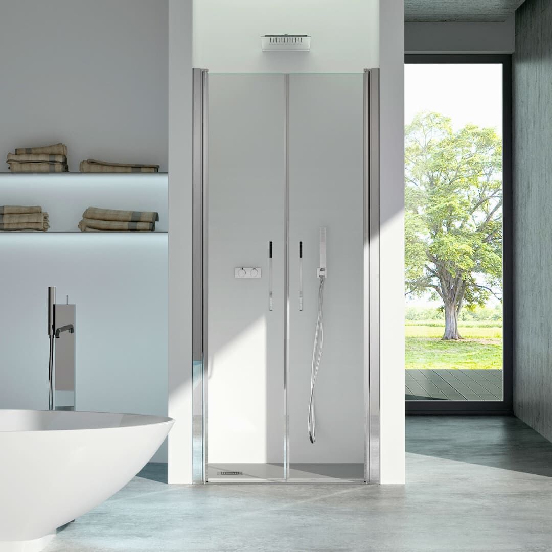 Алюминиевая и стеклянная ниша квадратная душевая кабина с распашной дверью CSA Box Doccia Камилла ARCH-00023804 - Вид №1