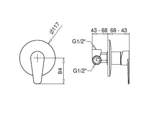 Смеситель для душа из хромированной латуни Bugnatese Century ARCH-00057104 - Вид №2