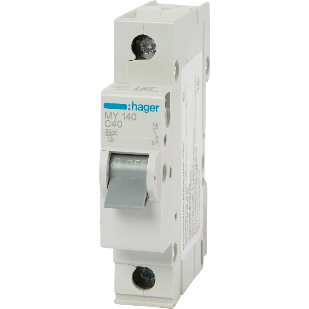 Автоматический выключатель Hager MY140 1P C40 А 4.5 кА STLM-2010526