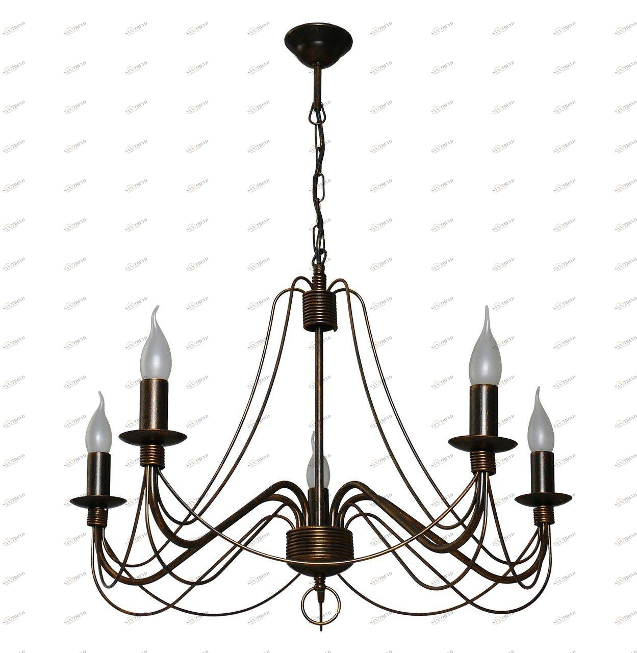 Люстра дизайнерская As коричневая 10010-5L SUPERNW СВЕЧИ 056837 Коричневый 