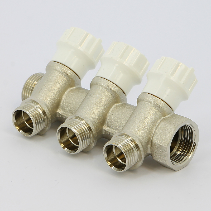 Коллектор НВ 3/4" с вентилями никелированный ITAP 3 выхода 1/2"Н 38мм 465343 - Вид №1