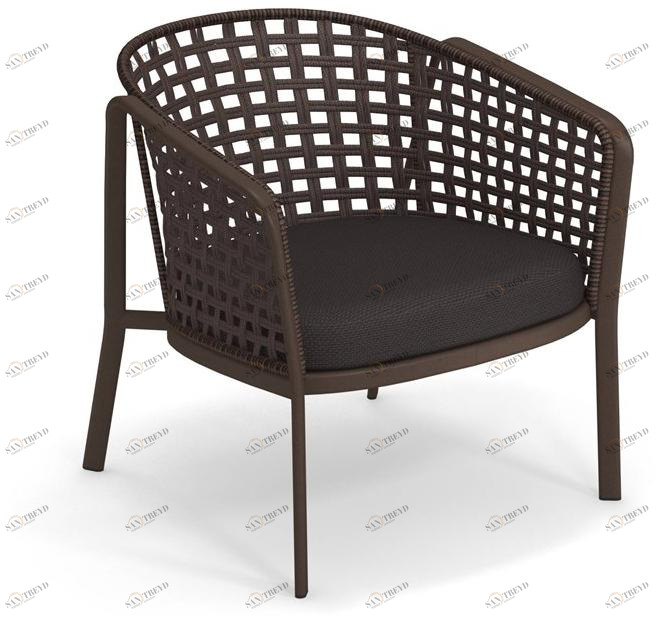 emu Кресло для отдыха из алюминия и квадратной плетеной веревки Carousel 1217